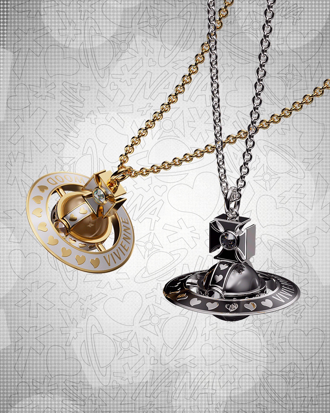 비비안 웨스트우드의 우주선 모양의 오브 펜던트